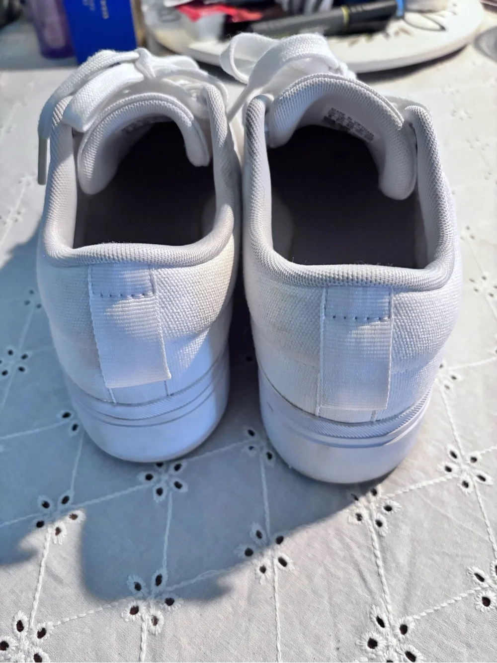 adidas White Low-Top Canvas Sneakers